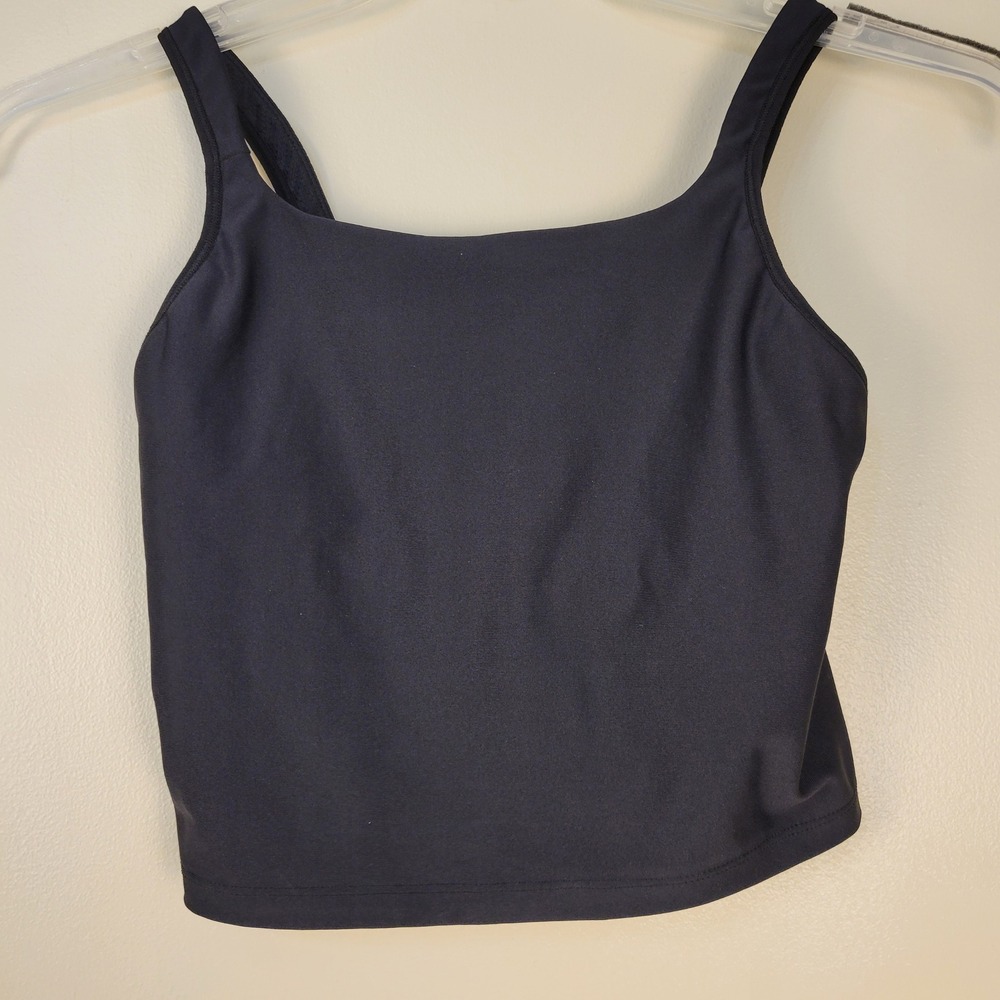 Nike Womens Dri-FIT Square Neck Crop Tank Top Black 34A/B